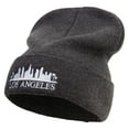 thumbnail image 1 of Los Angeles Skyline Embroidered Big Size Acrylic Long Beanies - Heather Marled XL-3XL, 1 of 5