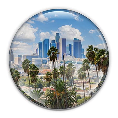 Los Angeles Skyline Paperweight In Gift Box, 3 Inch Crystal Dome, Perfect For House Warming Gift