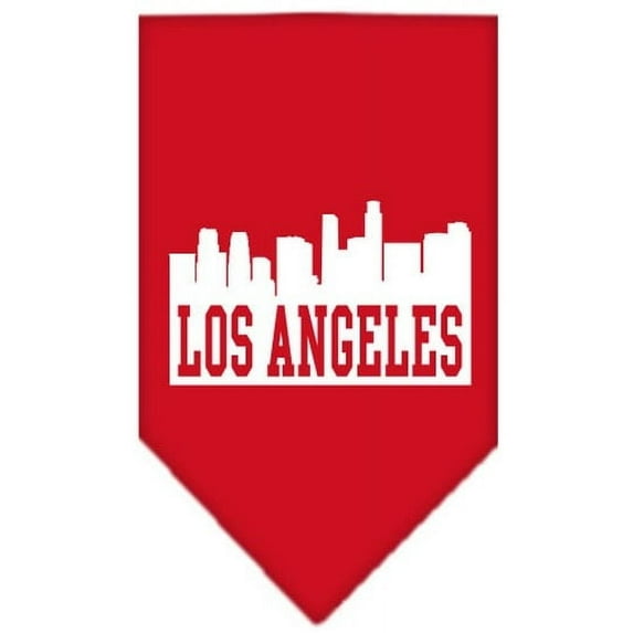 Los Angeles Skyline Screen Print Bandana Red Small