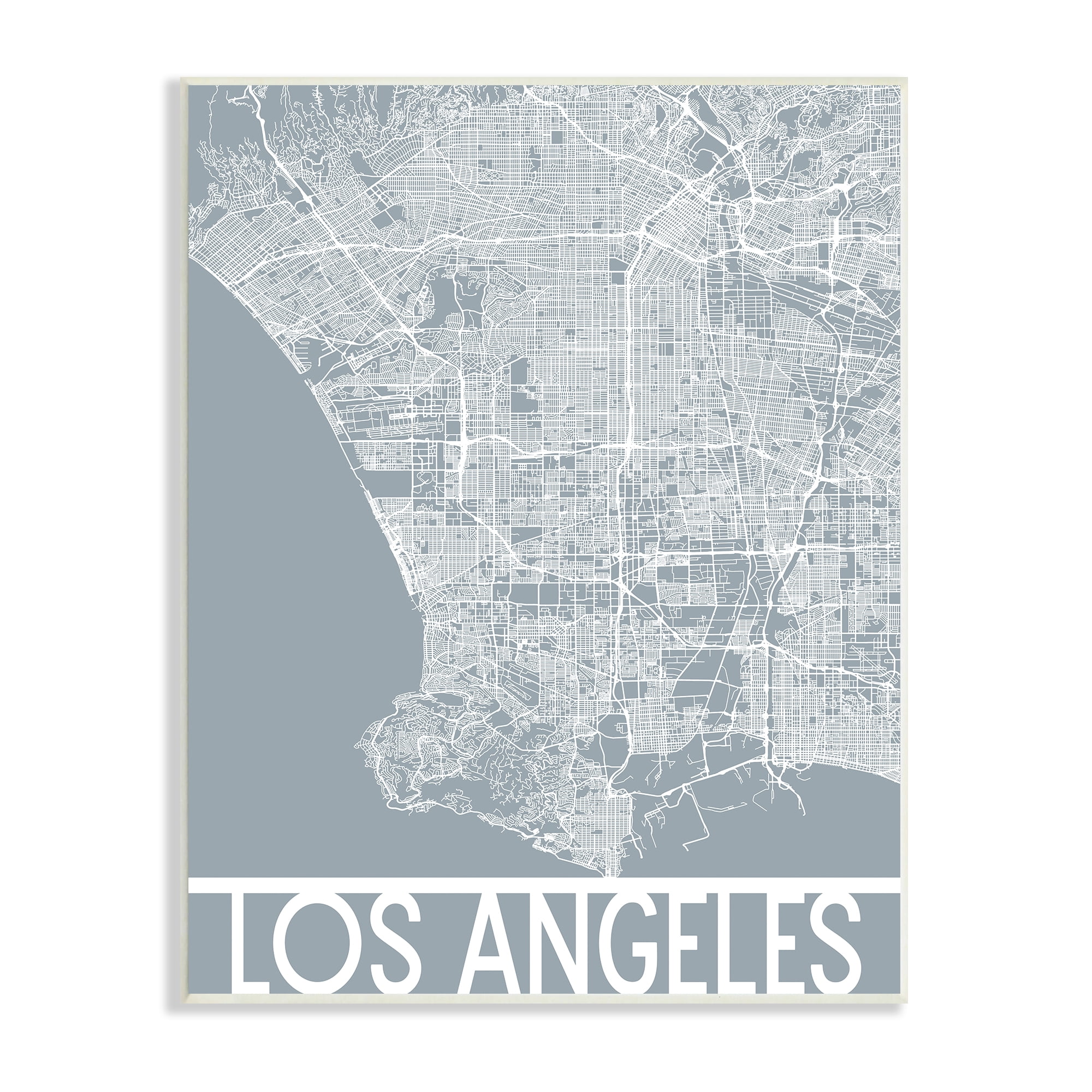Los Angeles Street Outline West Coast Transportation Grid 10 in x 15 in Framed Drawing Art Print, by Stupell Home Décor