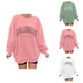 thumbnail image 1 of Los Angeles Sweatshirts for Women 2025 Long Sleeve Crewneck Casual Drop Shoulder Sweatshirt Pullover Tops Streetwear, 1 of 5