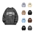 thumbnail image 1 of Los Angeles Sweatshirts for Women Long Sleeve Crewneck Graphic Sweatshirt Pullover Tops Fall Winter Outfits Streetwear, 1 of 6