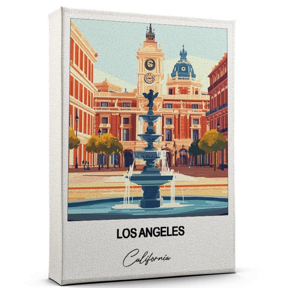 Los Angeles Travel Canvas Wall Art  Beautiful Travel Decor for Bedroom, Office California Canvas Print  Serene and Scenic Wall Decor Gift for Travel Lovers