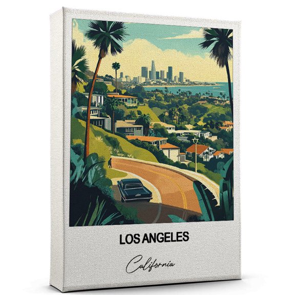 Los Angeles Travel Decorative Art Canvas  California Canvas  Colorful Travel Wall Decor for Any Room  Makes a Thoughtful Gift