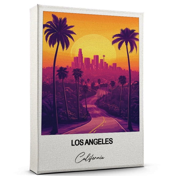 Los Angeles Travel Decorative Art Canvas California Canvas Colorful Travel Wall Decor for Any Room Makes a Thoughtful Gift