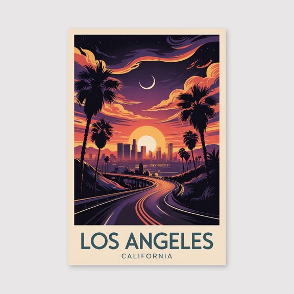Los Angeles Travel Print Canvas Wall Art, Los Angeles Wall Hanging Home decor Los Angeles Canvas Art, California Art Canvas Los Angeles Deco-1WN680