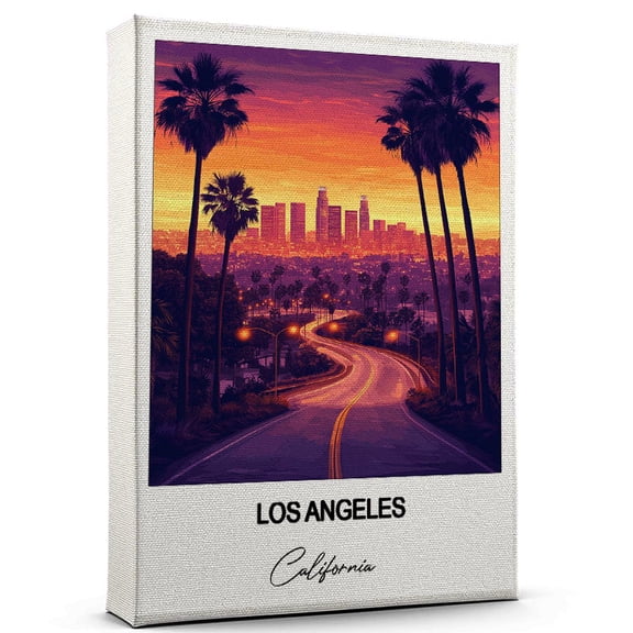 Los Angeles Travel Wall Decor Scenic Travel Canvas Print of California Canvas Beautiful Gift for Home, Office, or Living Space