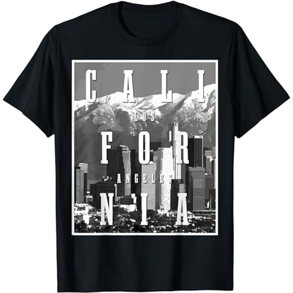Los Angeles Vintage LA Skyline Mountains California T-Shirt
