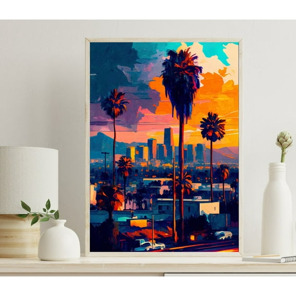 Los Angeles Wall Art, Los Angeles Canvas, Los Angeles Photo, Los Angeles Poster Print, Los Angeles Painting, California Wall Decor, Usa, Unframed Poster Size 12x18