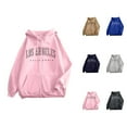 thumbnail image 1 of Los Angeles Zip Up Hoodies for Women 2025 Long Sleeve Full Zipper Graphic Hooded Sweatshirt with Pockets Jacket Coat, 1 of 5