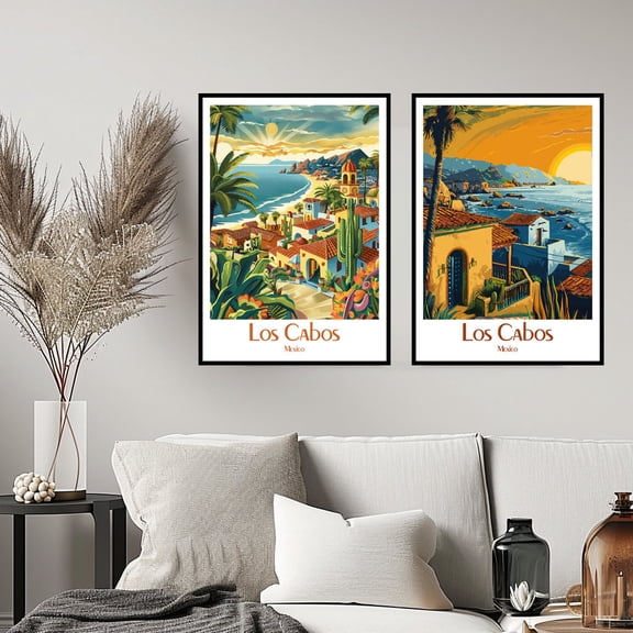 Los Cabos Mexico Travel Wall Mexiko Los Cabos Baja California Travel Poster, Set 2, Poster Only
