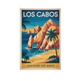 thumbnail image 1 of Los Cabos Retro Travel Poster Vintage Mexican Tourism with The Arch & Beaches Print Poster, 1 of 8