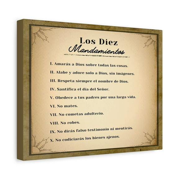 Los Diez Mandamientos 10 Commandments Spanish Christian Wall Art Print Ready to Hang