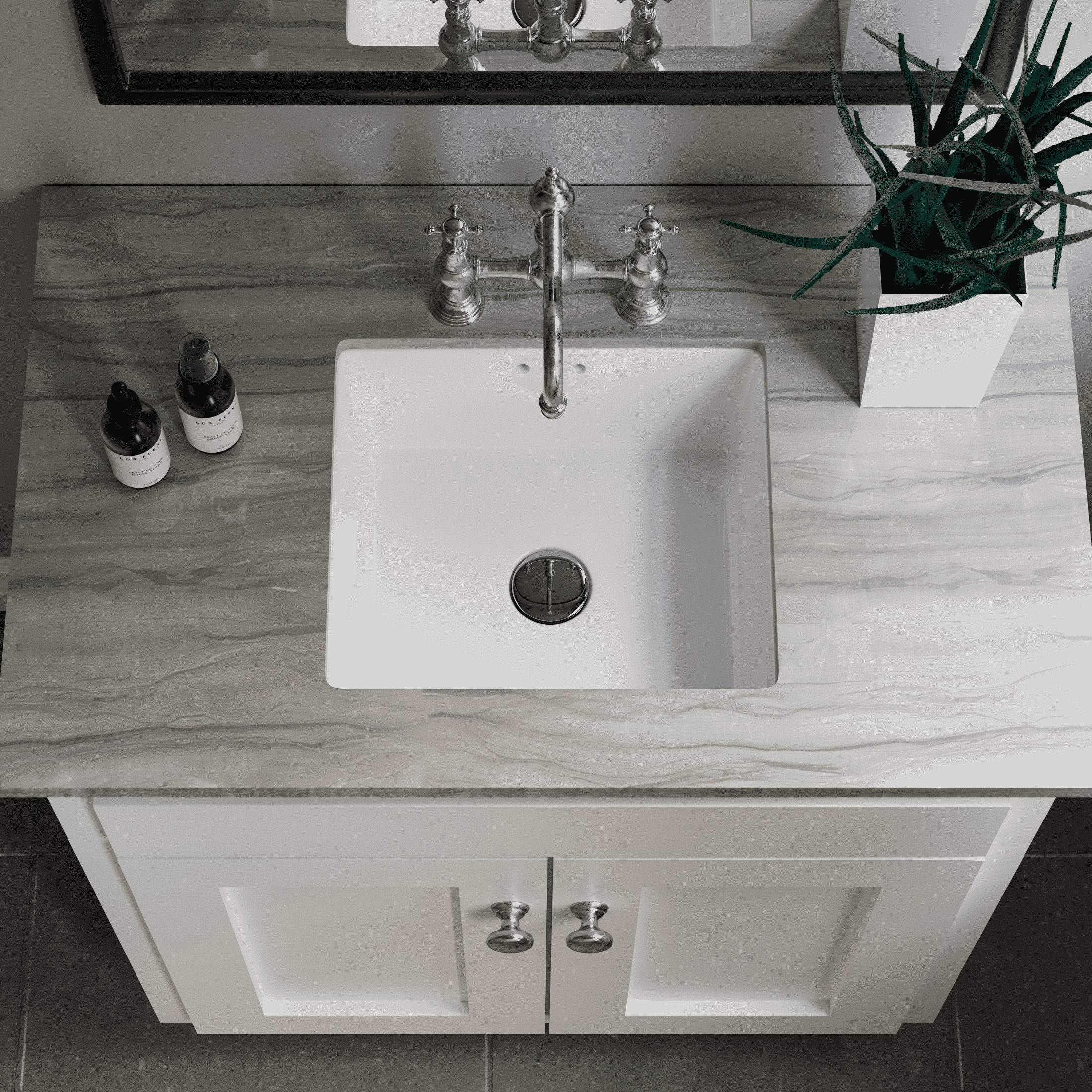 Los Flexi 16" Small Undermount Bathroom Sink with Overflow, Rectangular ...