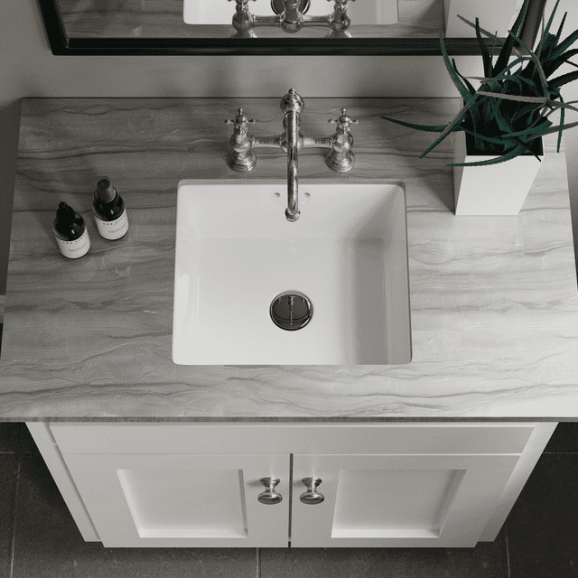 Los Flexi 16" Small Undermount Bathroom Sink with Overflow, Rectangular ...
