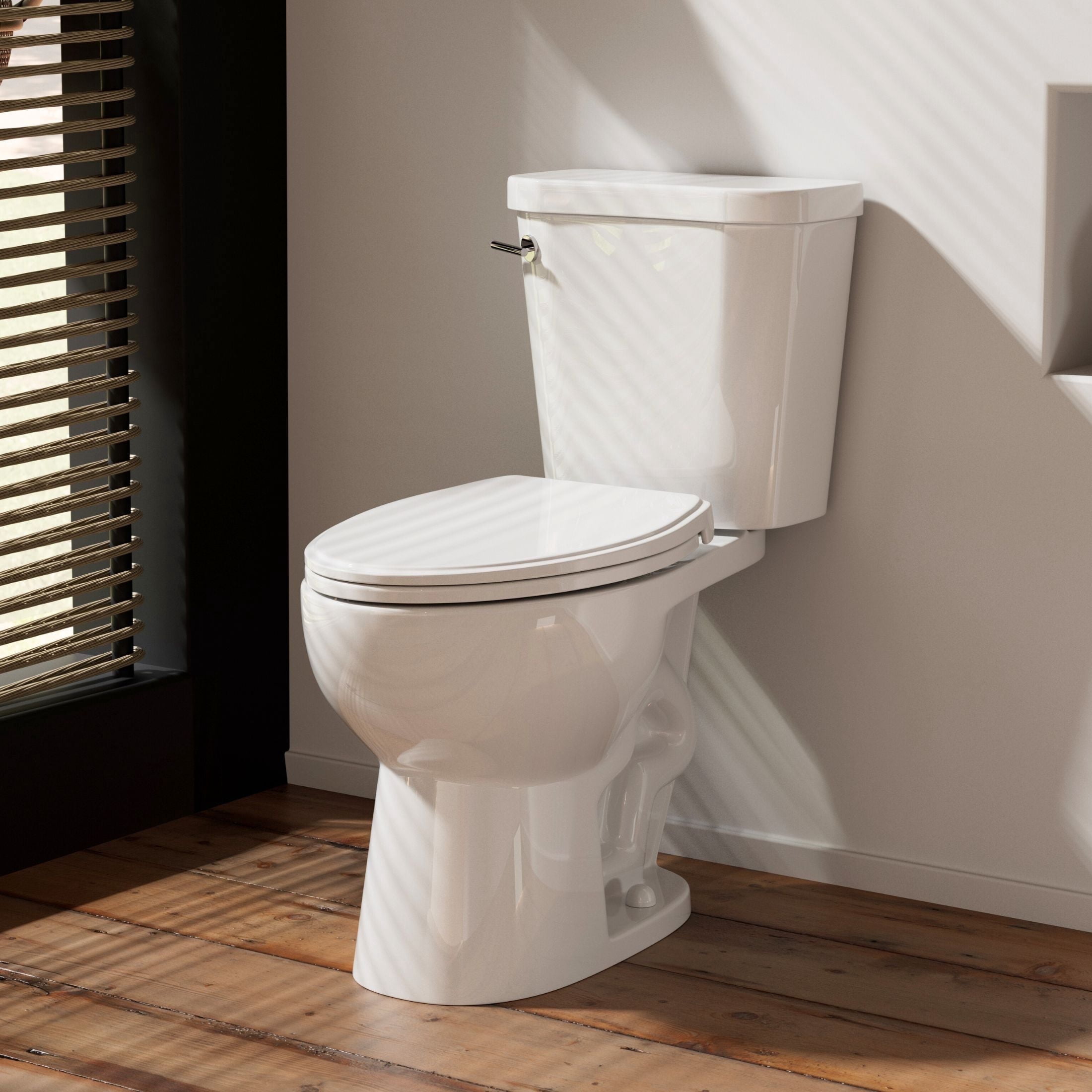 Los Flexi 17" ADA Toilet for Bathroom with Elongated Bowl and Comfort Height, Durable Seat and Powerful Siphon Jet Flush 1.28 GPF, 12" Rough-In