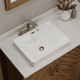 thumbnail image 1 of Los Flexi 17" x 13" Semi Recessed Rectangular Bathroom Sink with Overflow, Glossy White Ceramic Drop-In Basin, 1 of 13