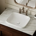 thumbnail image 1 of Los Flexi 17'' x 15'' Semi Recessed Bathroom Sink, Rectangular Bathroom Drop In Sink Without Overflow Hole, White Vessel Sink for Bathroom With Drain and Two Covers And Cutout Template Included, 1 of 13