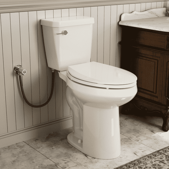 Los Flexi 21" Extra Tall Two-Piece Toilet, Comfort Elongated Height for Seniors, Soft-Close Seat, 1.28 GPF Single Flush, 12" Rough-In