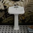 thumbnail image 1 of Los Flexi 23"W x 19"D Rectangular White Pedestal Sink with Overflow and 3 Holes for 4-Inch Faucets, Easy Install, 1 of 14
