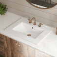 thumbnail image 1 of Los Flexi 24” × 18” White Drop-In Bathroom Sink 8-in Widespread Faucet Holes Single Overflow Durable Ceramic Rectangular Modern Style, 1 of 12