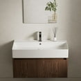thumbnail image 1 of Los Flexi 32" x 16" Trough Sink, Glossy Ceramic Rectangular Vessel Sink with Overflow and Pop-Up Drain, Wall-Mount & Countertop Installation, 1 of 13
