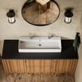 thumbnail image 1 of Los Flexi 43" x 16" Trough Sink, Extra Large Rectangular Ceramic Vessel Sink with Dual Faucet Holes and Pop-Up Drain for Wall-Mount & Above-counter, 1 of 13