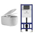 thumbnail image 1 of Los Flexi Compact Wall-Mount Toilet Set - Round Bowl, In-Wall Tank, Tornado Flush, Actuator Plate Included, 1 of 14