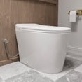 thumbnail image 1 of Los Flexi Non-Electric One-Piece Toilet, 17.3" ADA Height Elongated, Foot Kick & Button Flush, 1.0 GPF Efficient Air Pressure Assisted Flush System, 12" Rough-In, 1 of 13