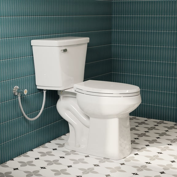 Los Flexi Pressure Assisted Toilet, Two Piece Toilets for Bathroom, Elongated Bowl with 18.8" ADA Seat Height, 1.0 GPF Water Saving Siphon Flush, 12" Rough-In & Full Installation Kit