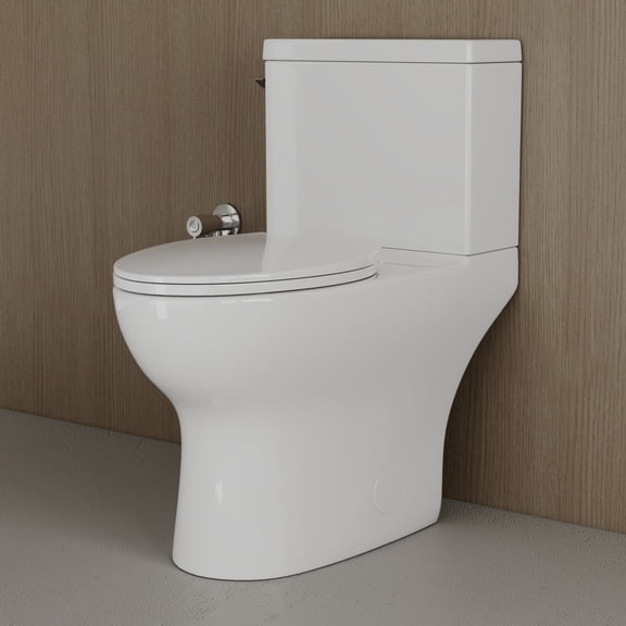 Los Flexi Skirted & Modern Elongated Toilet for Bathrooms, 17.5 Inch Two Piece Toilet with ADA Comfort Chair Height Seat, 1.28 GPF Single Flush, 12" Rough-In, Soft-Close Seat & Full Installation Kit
