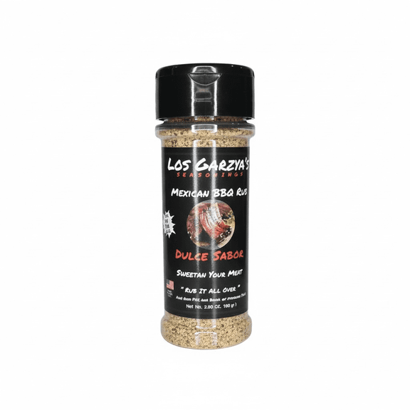 Los Garzya's Sweet & Spicy BBQ Rub, 8 oz, Mexican BBQ, Sweet BBQ Rub for Chicken, Ribs, Brisket and More With A Little Spice