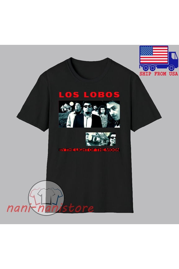 Los Lobos By The Light Of The Moon Men's Black T-shirt Size S-5XL