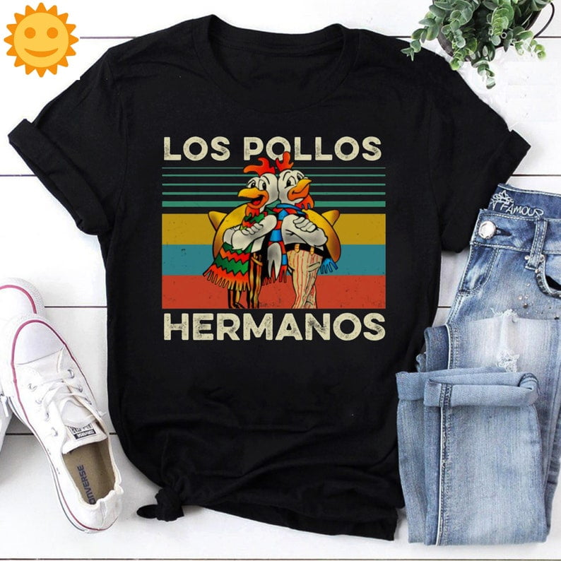 T-shirt Vintage LOS POLLOS HERMANOS - Breaking Bad, Taille L, Gris | Produit Dérivé Série TV Culte