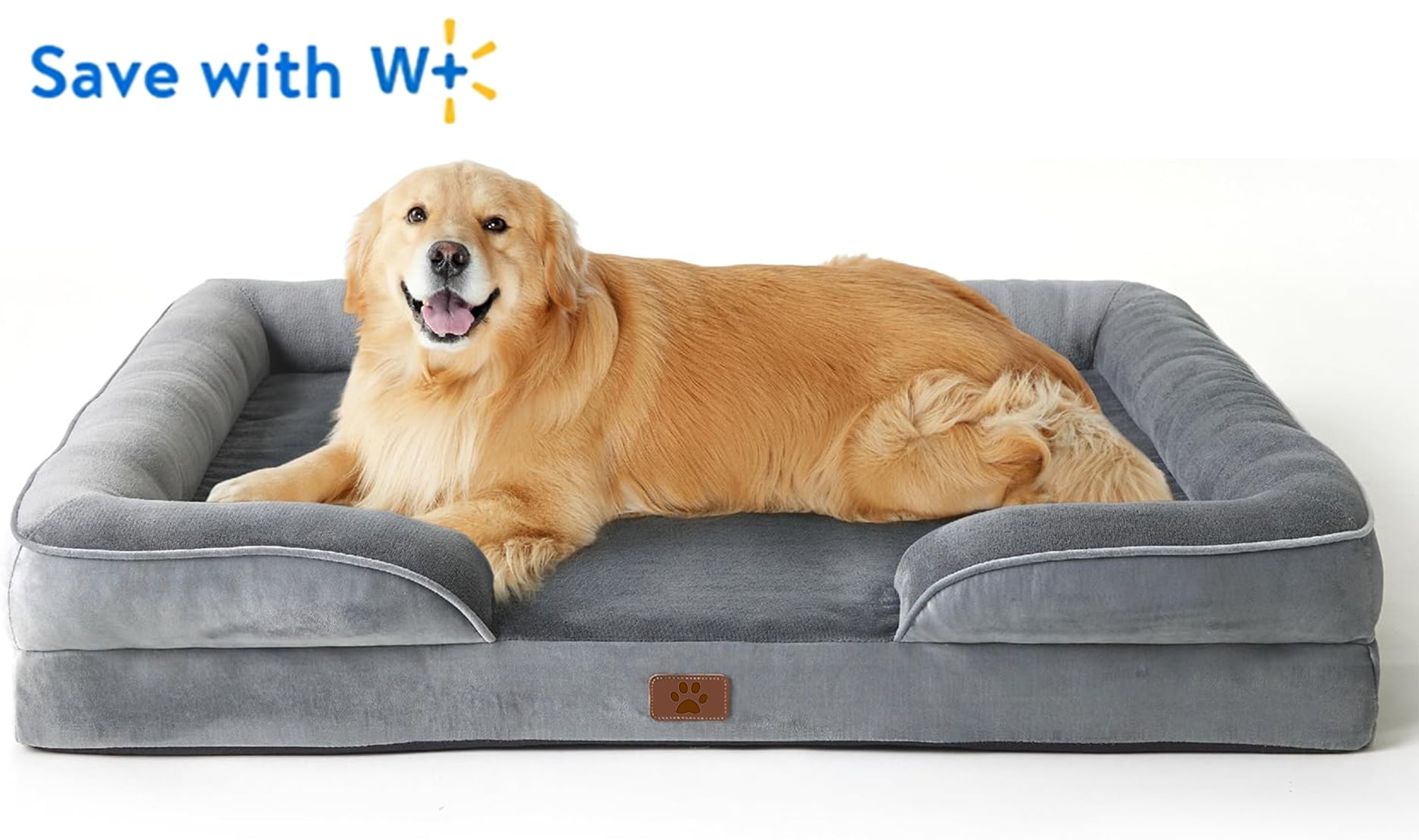 LosFong Orthopedic Dog Beds for Extra Large Dogs 44x32Inch, Waterproof Memory Foam XL Pet Bed with Sides, Non-Slip and Egg-Crate Foam Big Dog Couch Sofa Bed with Washable Removable Cover, XL