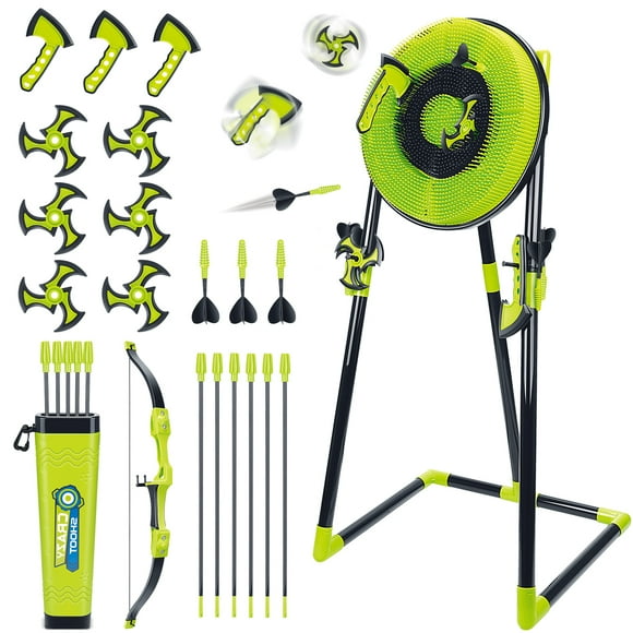 Losbenco Axe Throwing Target Game, Axe Throw & Lawn Dart Target Sets Including 3 Throwing Axes, 6 Darts and 6 Bow Arrows for Indoors and Outdoors Backyard Game