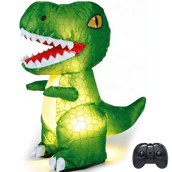 Losbenco Remote Control Inflatable Dinosaur Toys - 2.4GHz RC Dinosaur with Sound Light 360Rotation Walking - Interactive Dinosaur Car