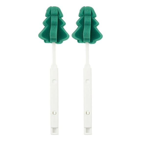 Lose Money Clearance!2Pcs Lengthened Retractable Christmas Tree Sponge Cup Brush Tree Multifunctional Kitchen Cleaning Decontamination Bottle Brush