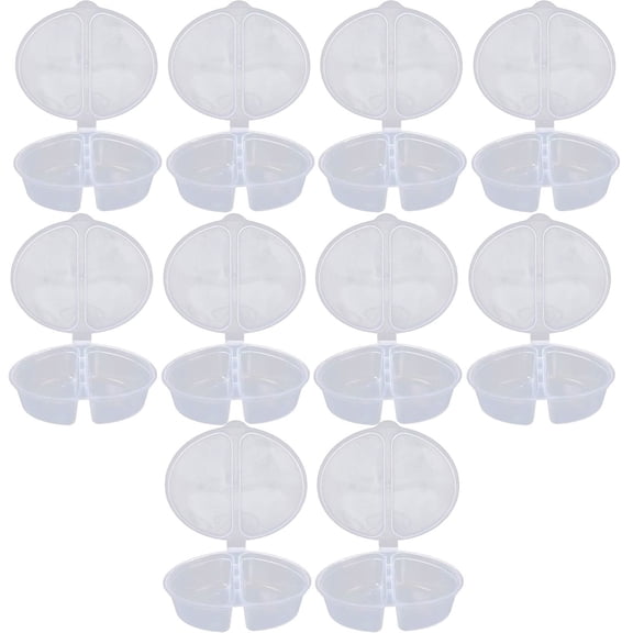 Lose Money Clearance!Double Condiment Containers with Lids Double Compartment Condiment Containers 2 Compartment Condiment Salad Containers Travel