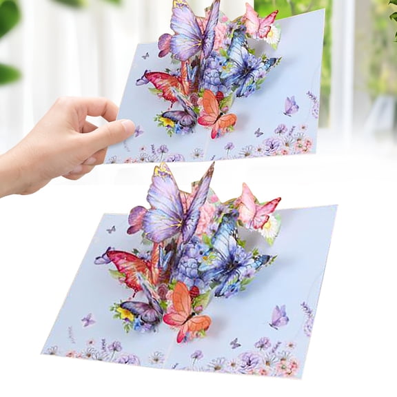 Lose Money Clearance!Mother'S Day 3D Butterfly & Up Greeting Card 3D Butterfly Card Paper Carving Flower Festival Blessing Bouquet Folding Card