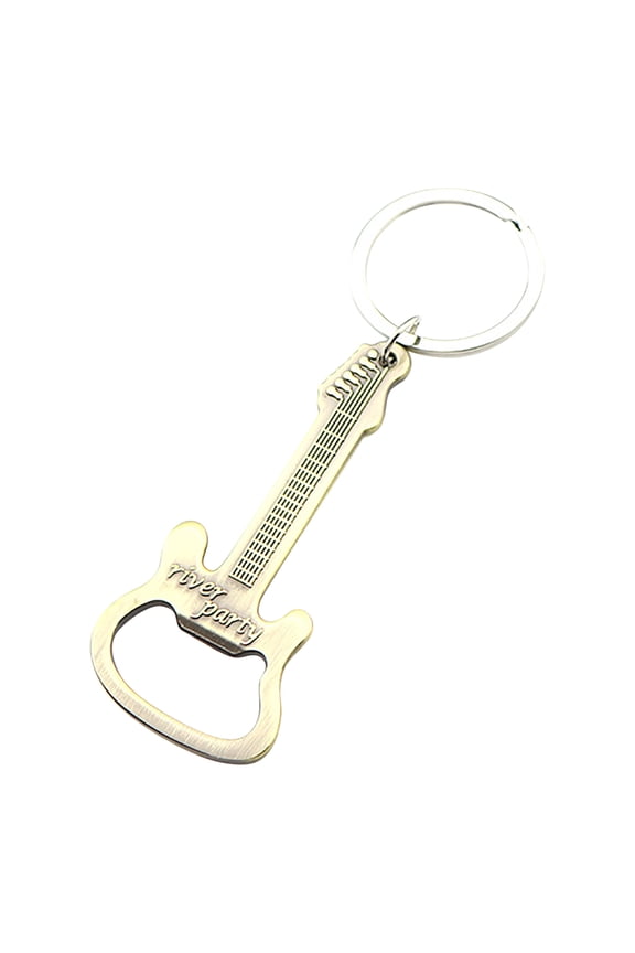 Lose Money Clearance!Retro Guitar Opener Metal Key Chain Creative Music Bar Practical Complimentary Pendant