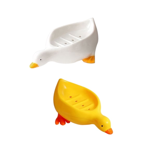 Lose Money Clearance!Soap Tray Draining Soap Dish Holder Cute Duck Shape Soap Dish Bathroom Bathtub Kitchen Soap Box