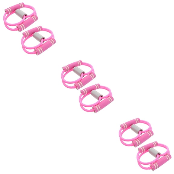 TABLZONE Pink Multi-Function Yoga Pull Bands for Massage and Fitness Elastic Exercise Band 6Pcs