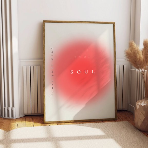 Lose Your Mind Find Your Soul T-Shirt Red Aura Divine Feminine Gradient Tee Unframed Paper Print