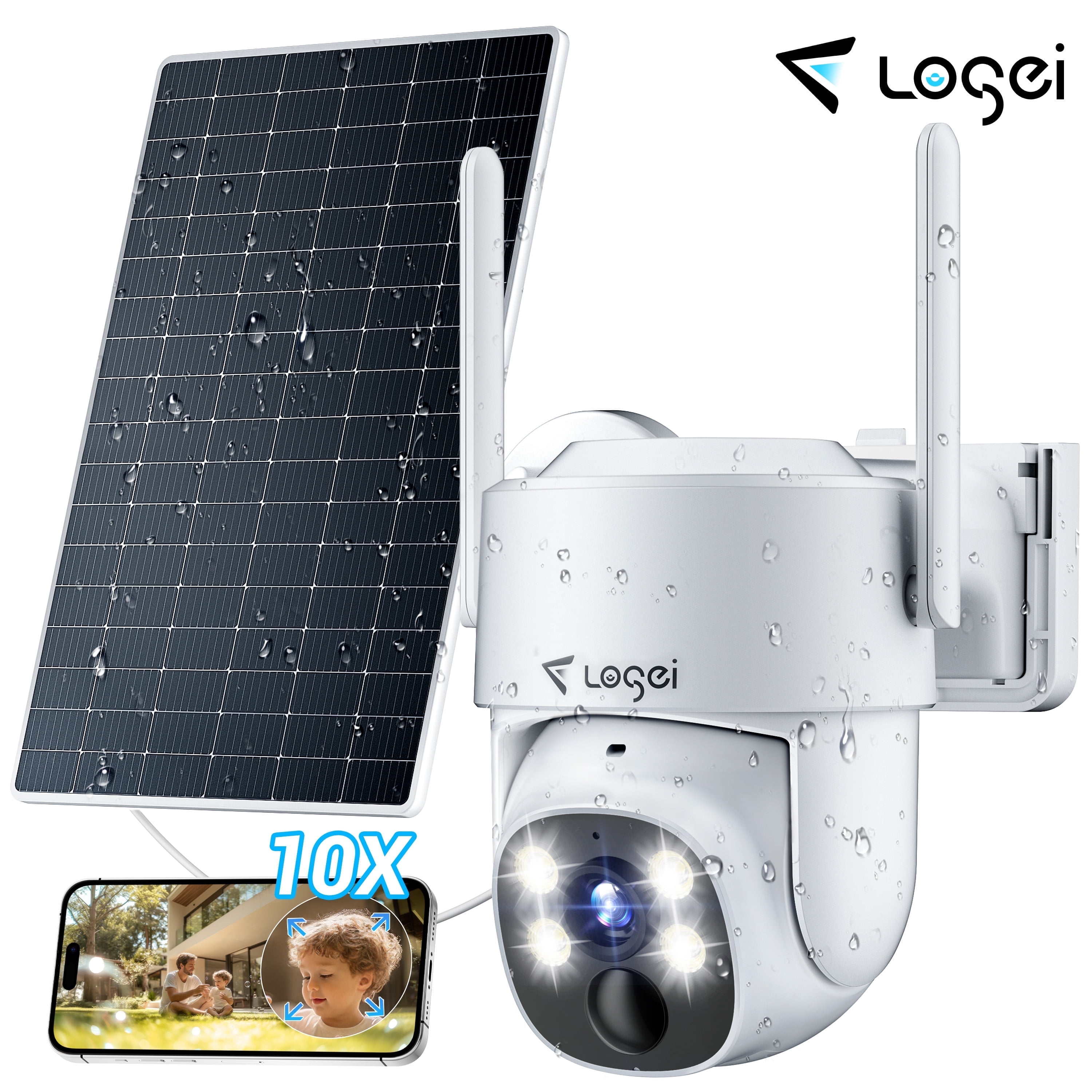 Losei 2K Solar Outdoor Security Camera, Wireless WiFi, PIR