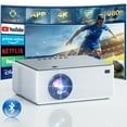 thumbnail image 1 of Losei 5G/2.4G WiFi Bluetooth Projector, 16000Lux 4K Support Movie Projector with HiFi Speaker 4P Keystone Correction 300"Display Compatible with TV Stick,Phone,HDMI/USB/TF/AV/AUX, 1 of 7