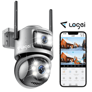 Losei Home Security 4K 8MP Outdoor Night Vision, Motion Detection,IP66 Weatherproof, Two-Way Audio Camera, Gray