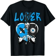 Loser Lover Drip Heart Black University Blue Matching T-Shirt