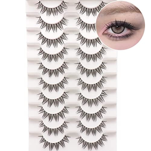 Manga Lashes, Clear Band Spiky Anime False Eyelashes, Natural Look