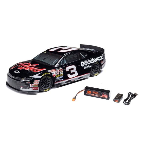 Losi 1/12 NASCAR RC Race Car RCR No. 3 GM Goodwrench Chevrolet ZL1 2S AWD RTR Brushed On-Road Battery & Charger Included Black LOSF1122503
